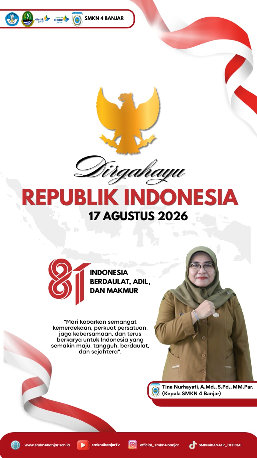 Semarak HUT RI ke-81: Keluarga Besar SMKN 4 Banjar Gelar Aksi Serentak Unggah Flyer Kemerdekaan di Media Sosial