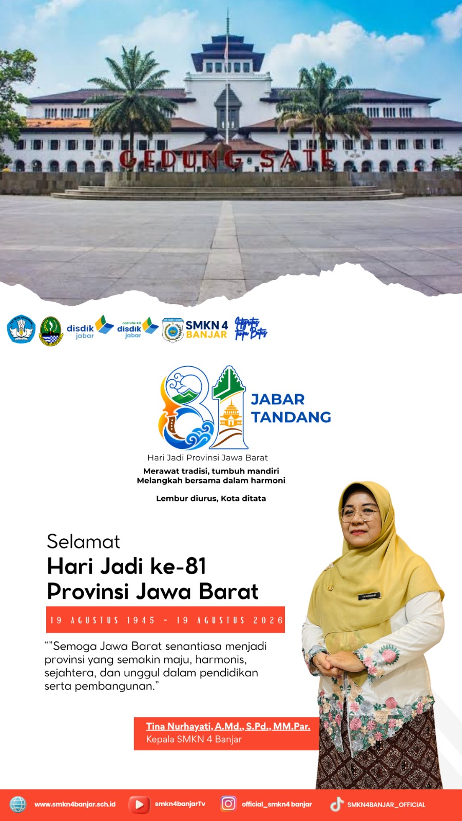 Semarak Hari Jadi Jawa Barat ke-81: Keluarga Besar SMKN 4 Banjar Gaungkan Semangat "Lembur Diurus, Kota Ditata" di Media Sosial